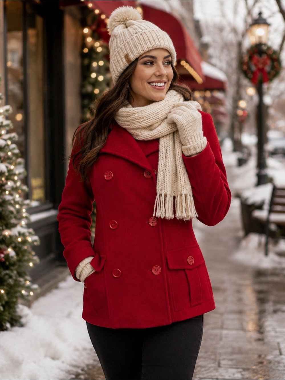 Maurices Bright Red Double-Breasted Peacoat